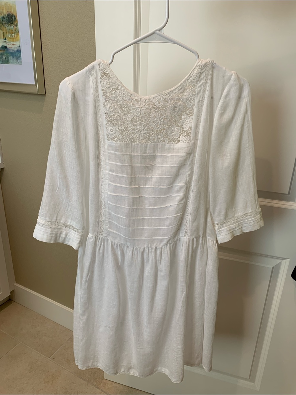 J. Crew White Lace Cotton Top